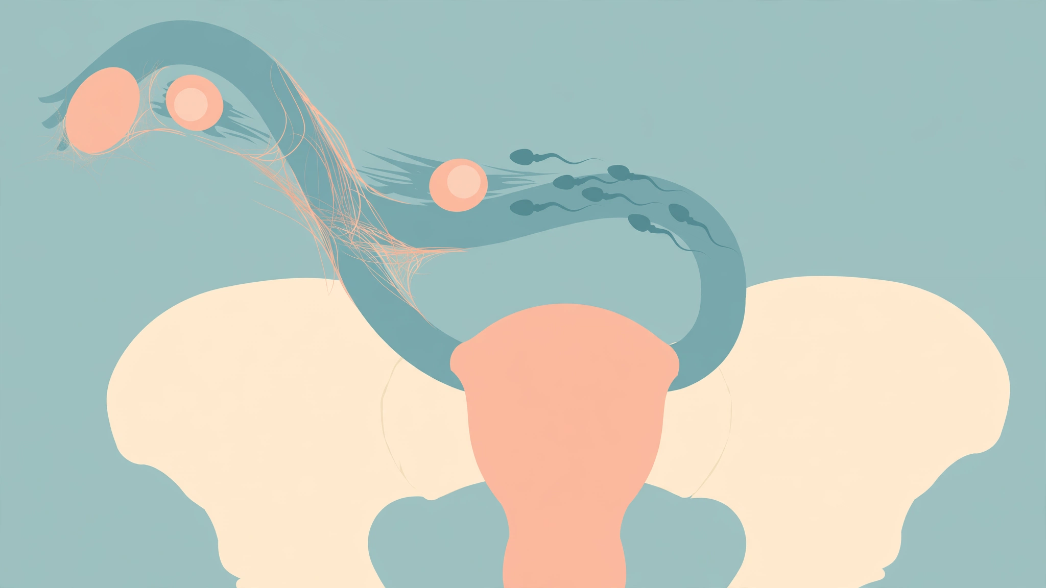 Diagram showing how endometriosis and fertility are linked through tubal adhesions