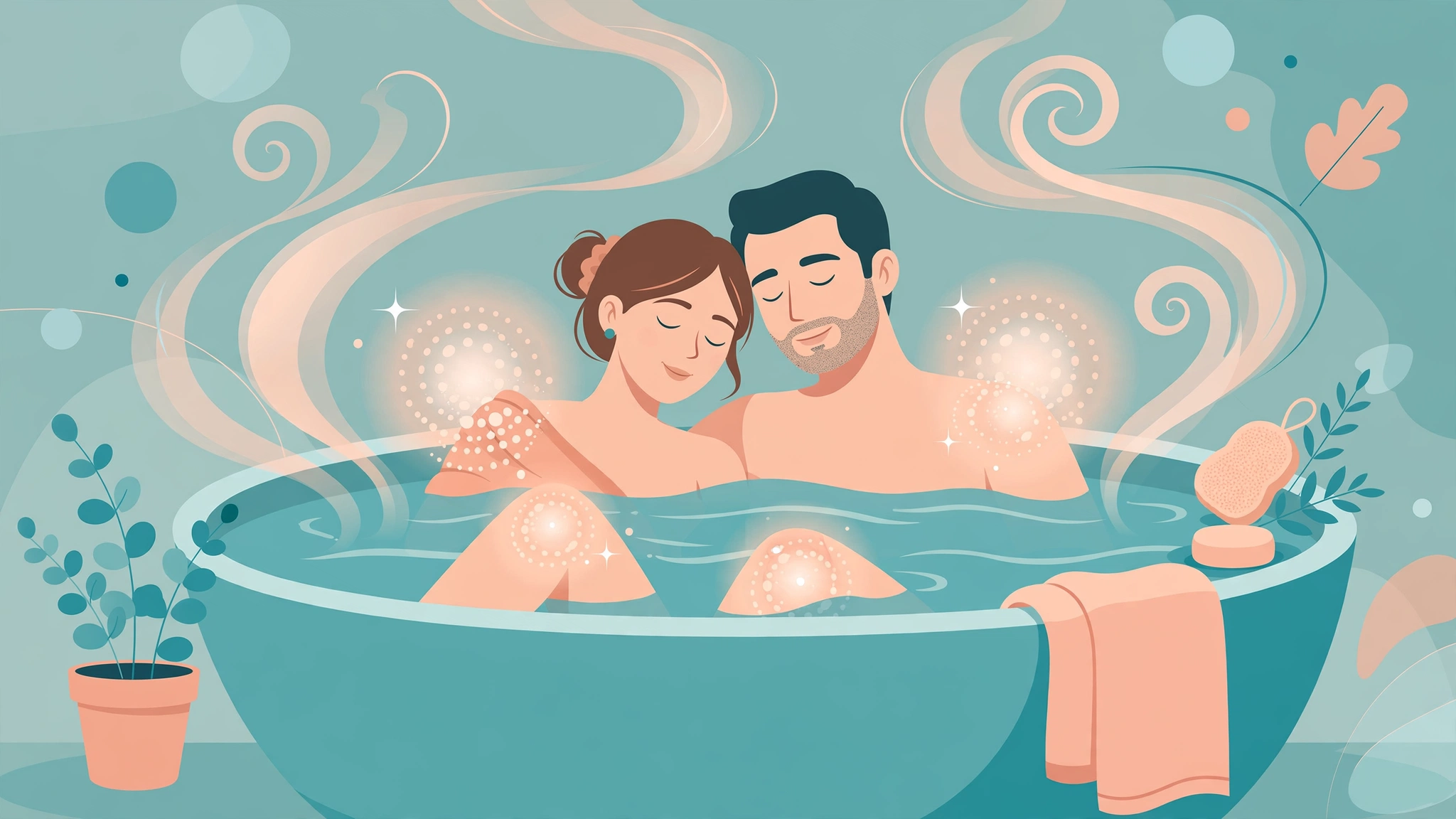 Warm bath comfort illustration for arthritis and sex