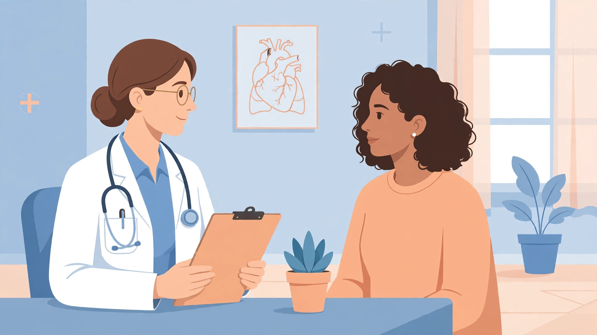 Doctor discussing bartholin cyst treatment options with a patient in clinic