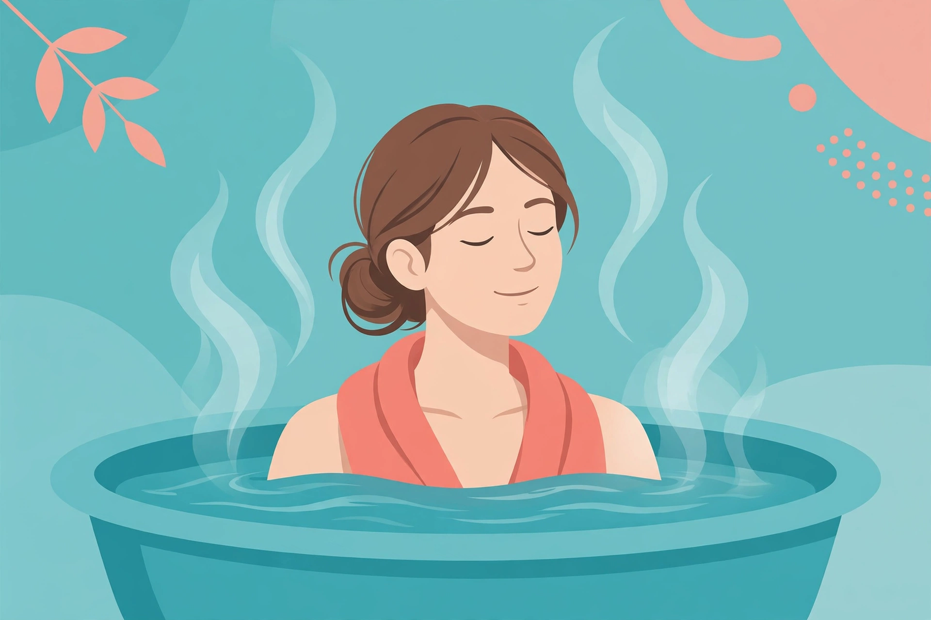 Woman doing warm sitz bath as bartholin cyst home treatment