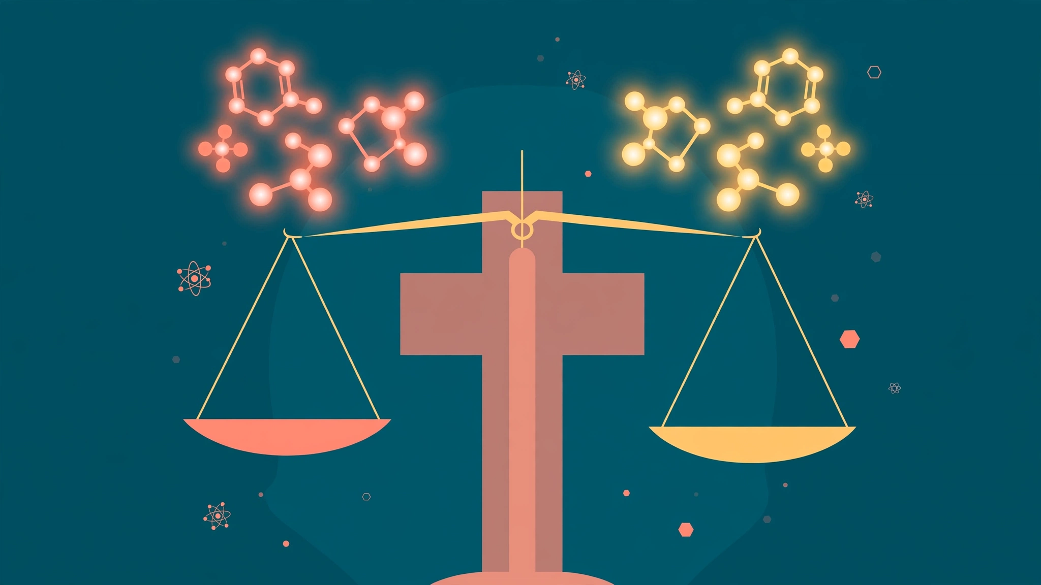 Flat medical illustration of hormonal balance behind birth control and sex drive changes