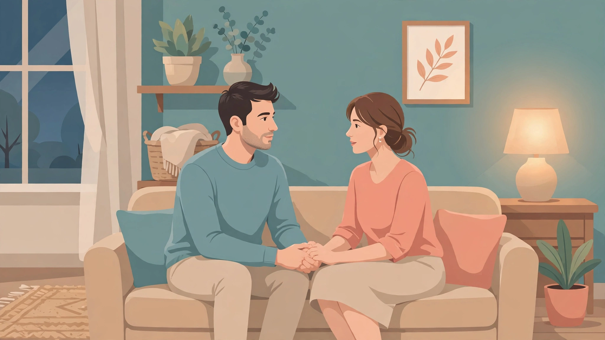 Couple communicating openly about birth control and sex drive concerns