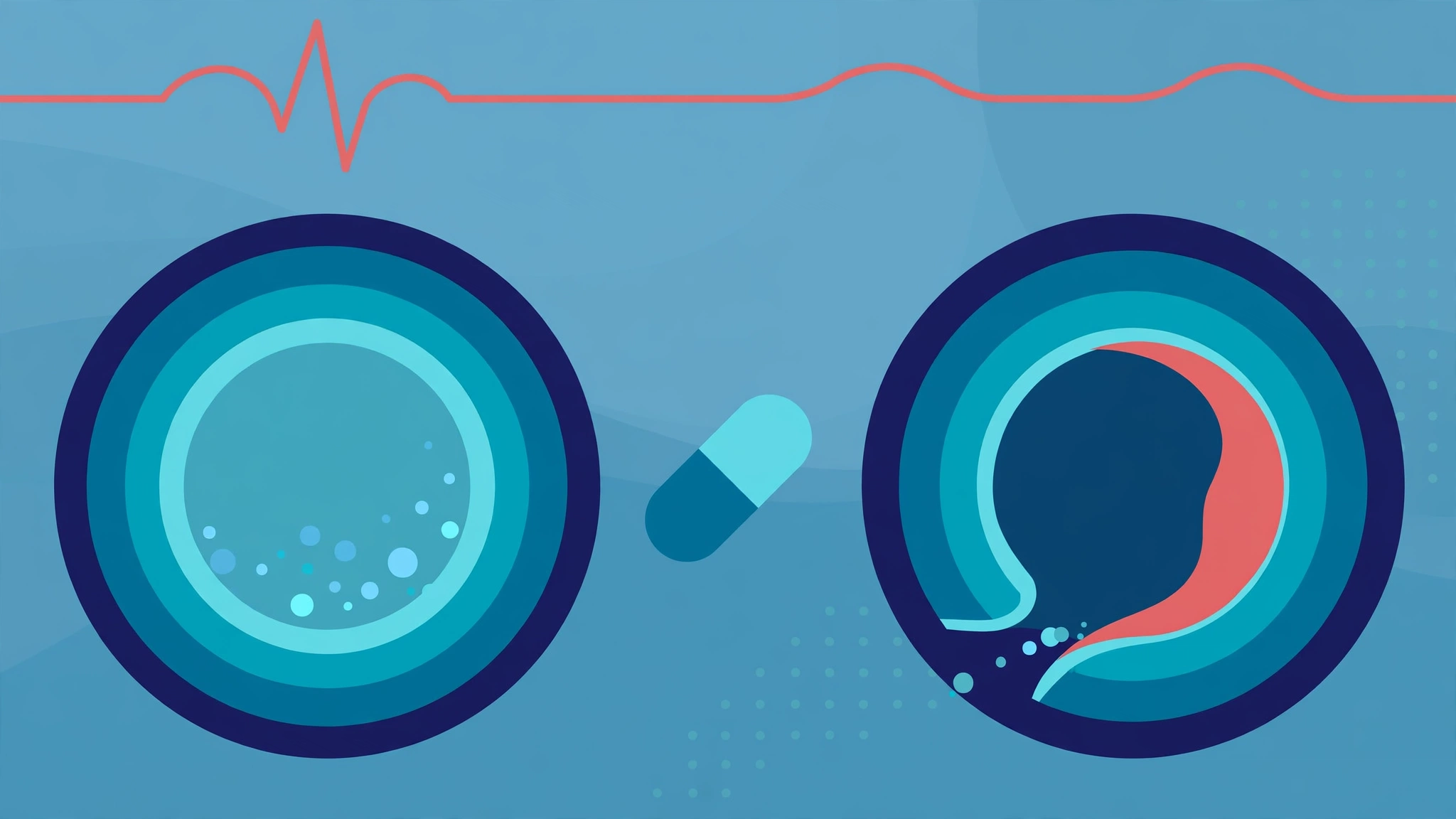Blood pressure meds erectile dysfunction medical illustration showing artery health and blood flow