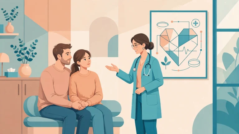 Couple discussing breast cancer treatment intimacy with their doctor