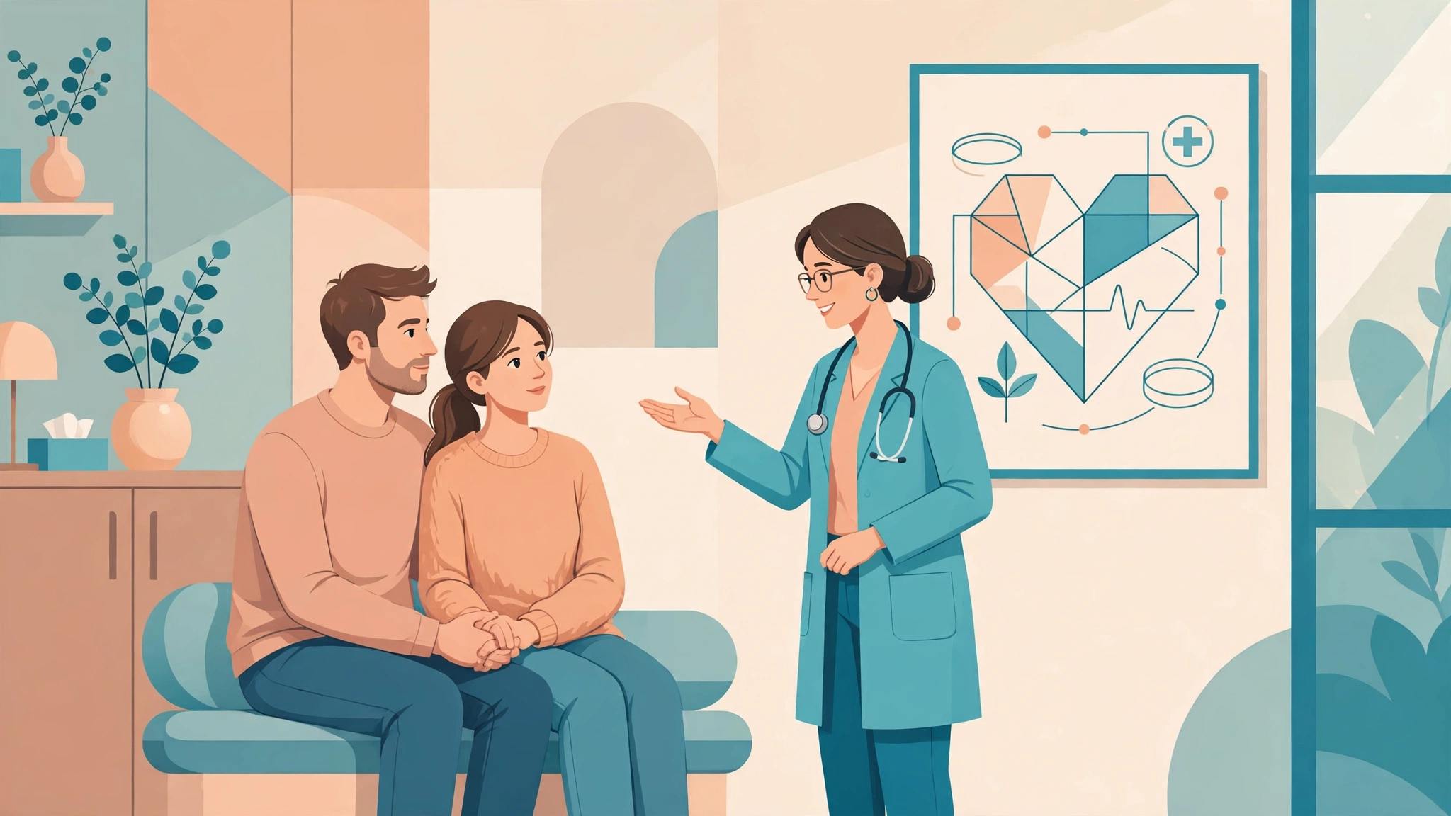Couple discussing breast cancer treatment intimacy with their doctor