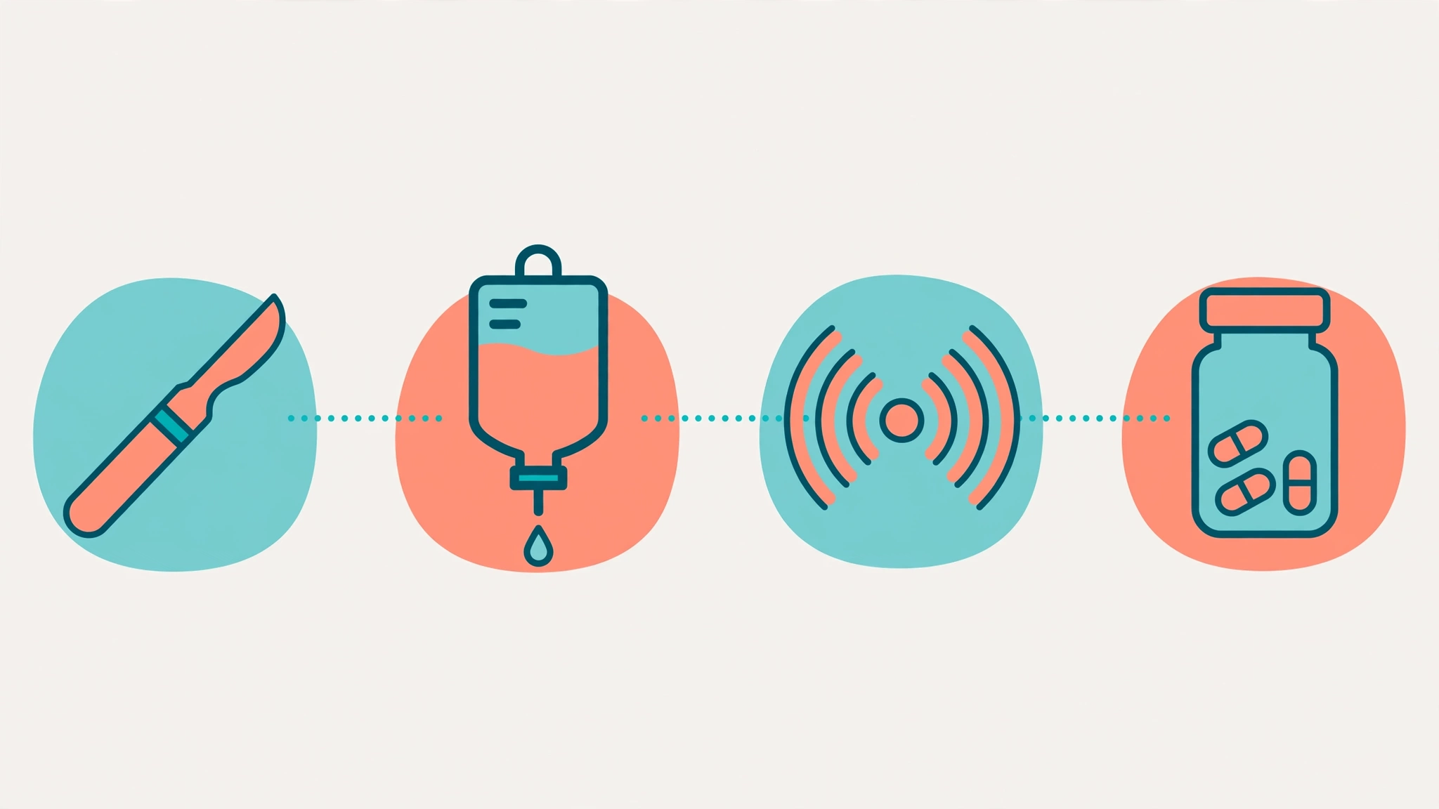 Illustrated timeline of breast cancer treatment phases affecting intimacy