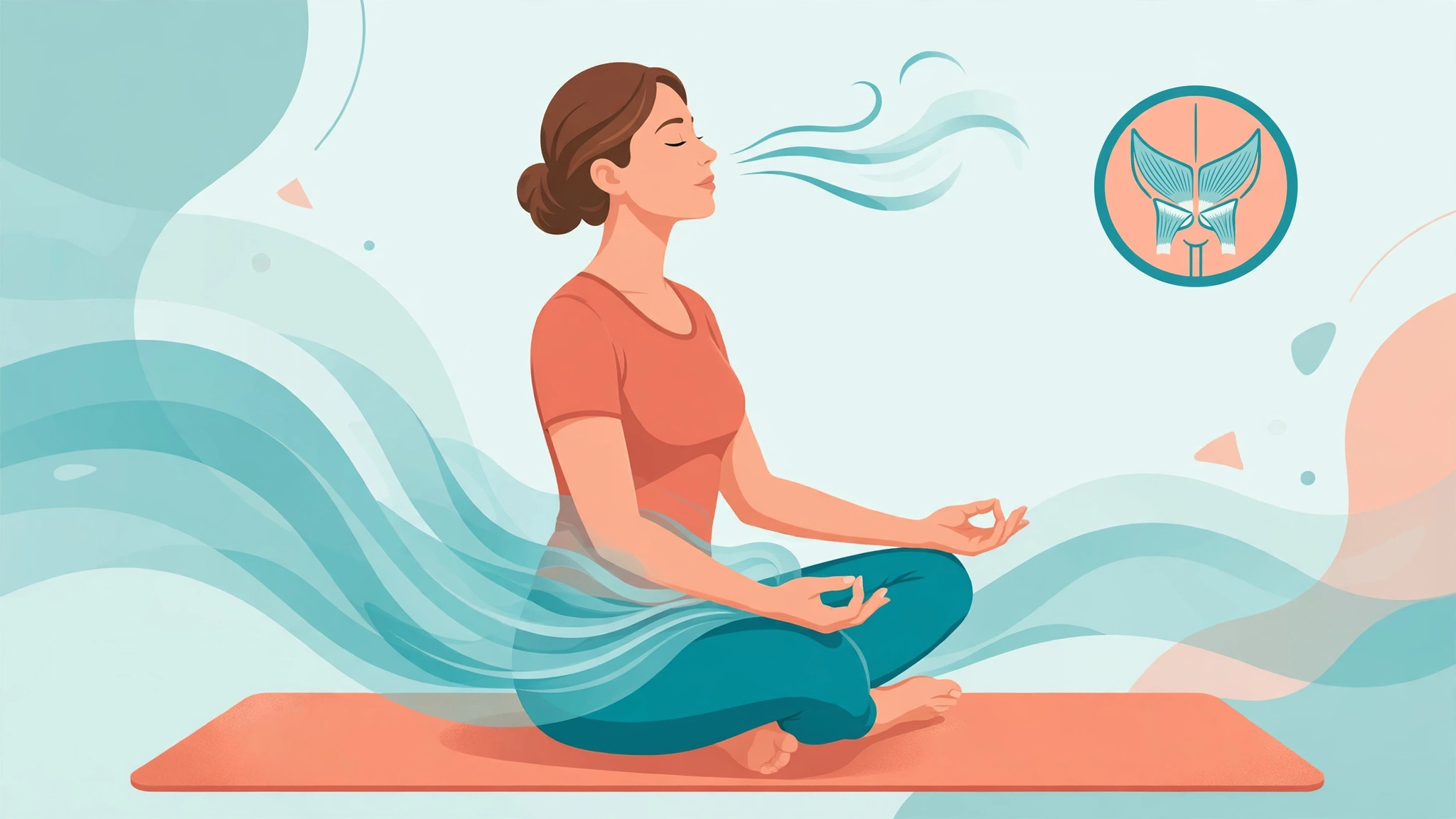 Woman practicing pelvic relaxation exercise for chronic pelvic pain intimacy relief