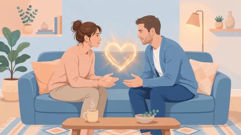 Couple having a calm, respectful conversation — conflict resolution intimacy couples guide