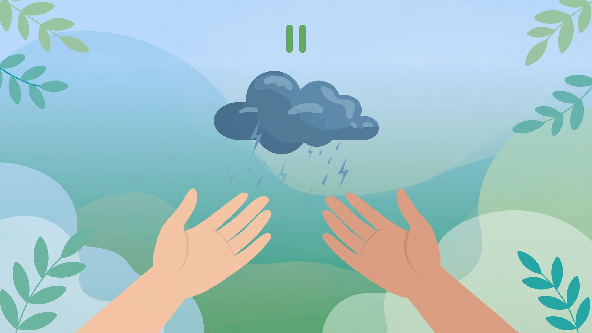 Symbolic illustration of a calm pause during couple conflict