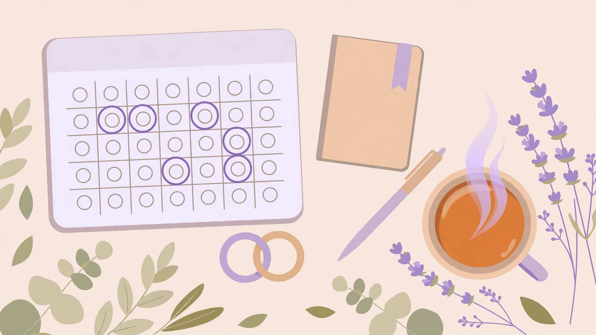 Calendar and journal marking a daily couples intimacy exercises ritual