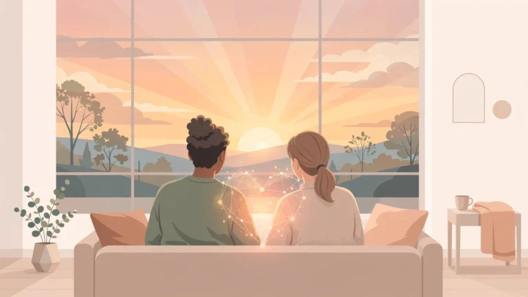 Couple facing each other holding hands in couples intimacy exercises illustration