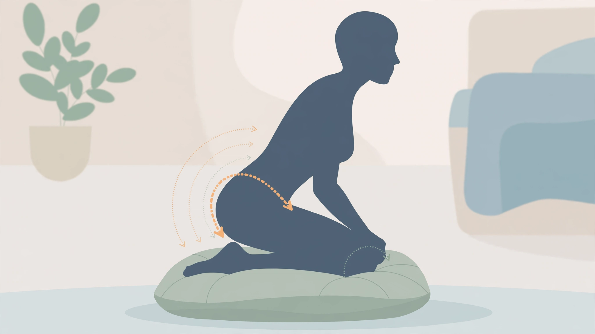 Kneeling posture diagram for comfortable cowgirl position tips