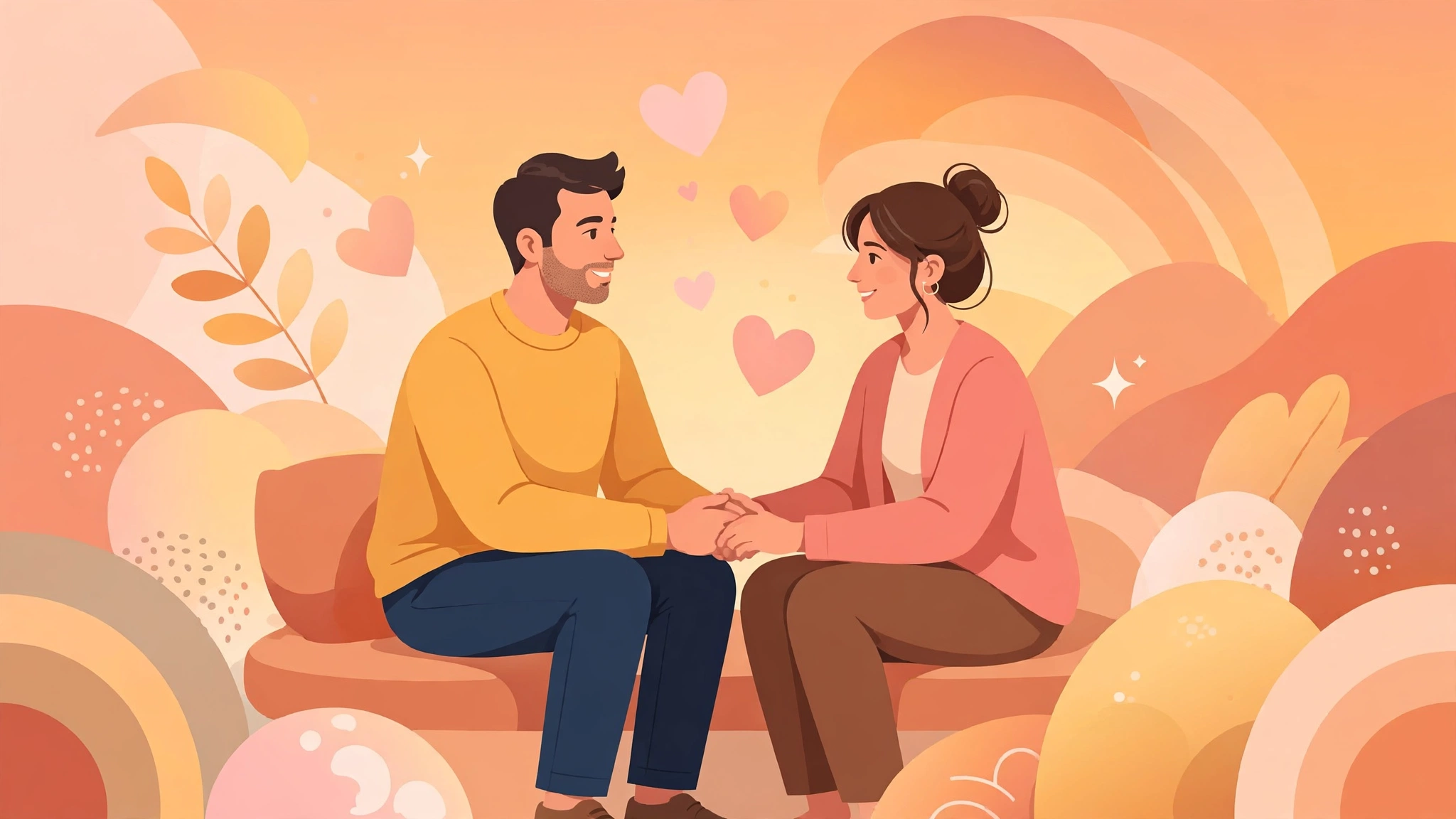 Couple holding hands while discussing delayed ejaculation treatment together