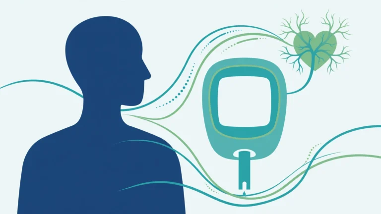 Illustration showing the link between diabetes and erectile dysfunction