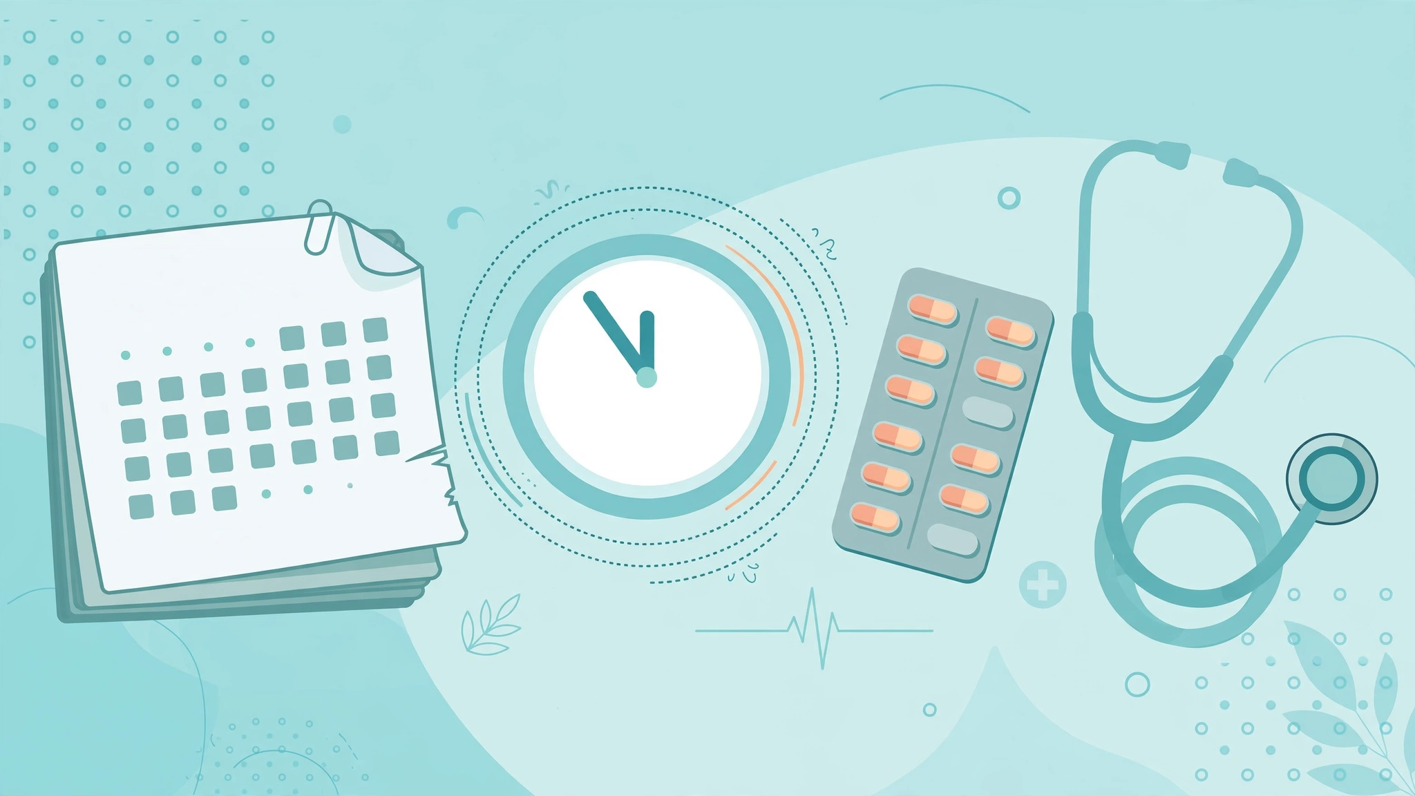 Flat vector medical illustration explaining emergency contraception options