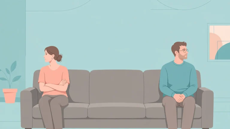 Couple illustrating emotional distance physical intimacy in a relationship