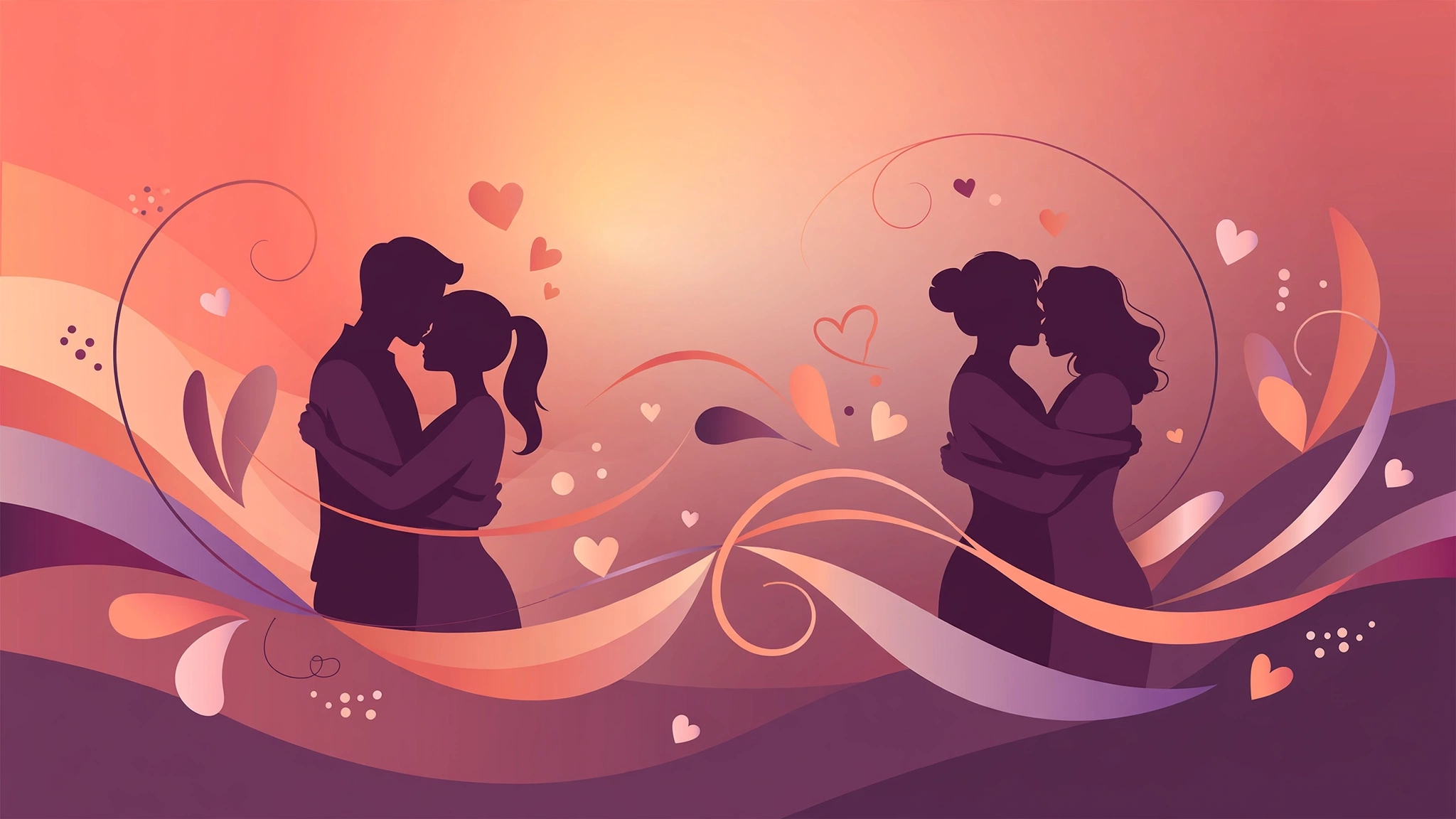 Female orgasm gap explained: abstract illustration of couple intimacy and connection