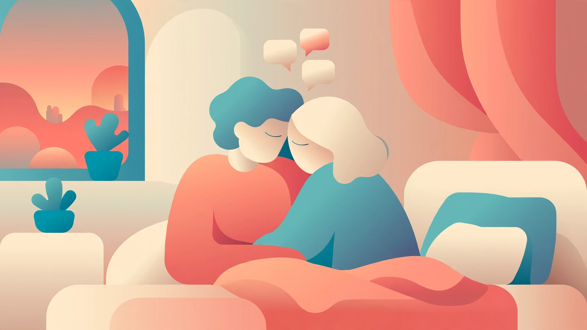 Couple talking openly about fibroids and painful sex
