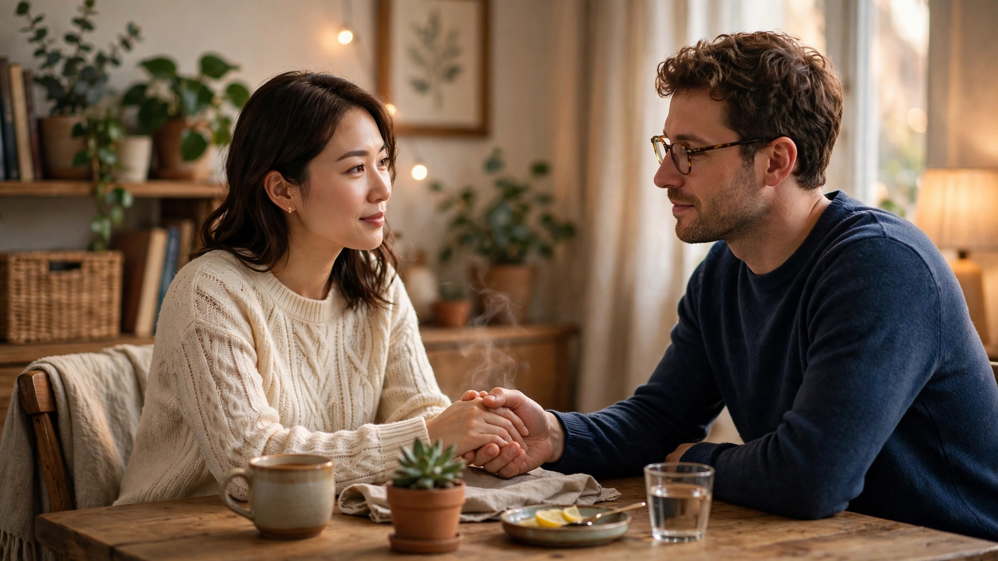 Couple discussing gonorrhea symptoms men vs women before sexual health testing