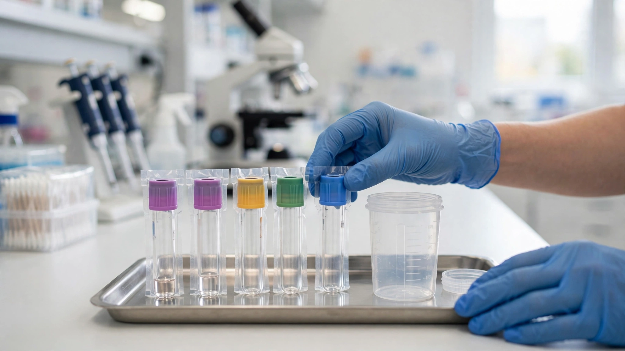 Lab sample vials used for gonorrhea testing