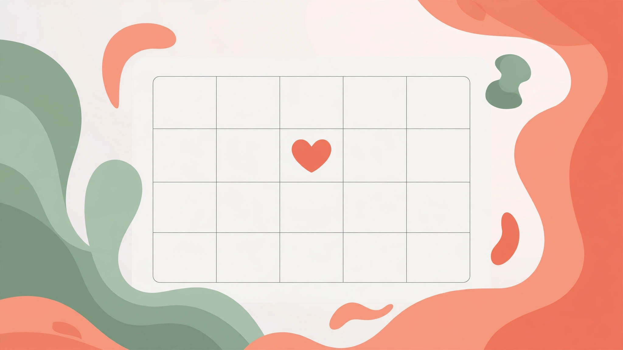 Calendar illustration with one heart marking a balanced weekly intimacy rhythm