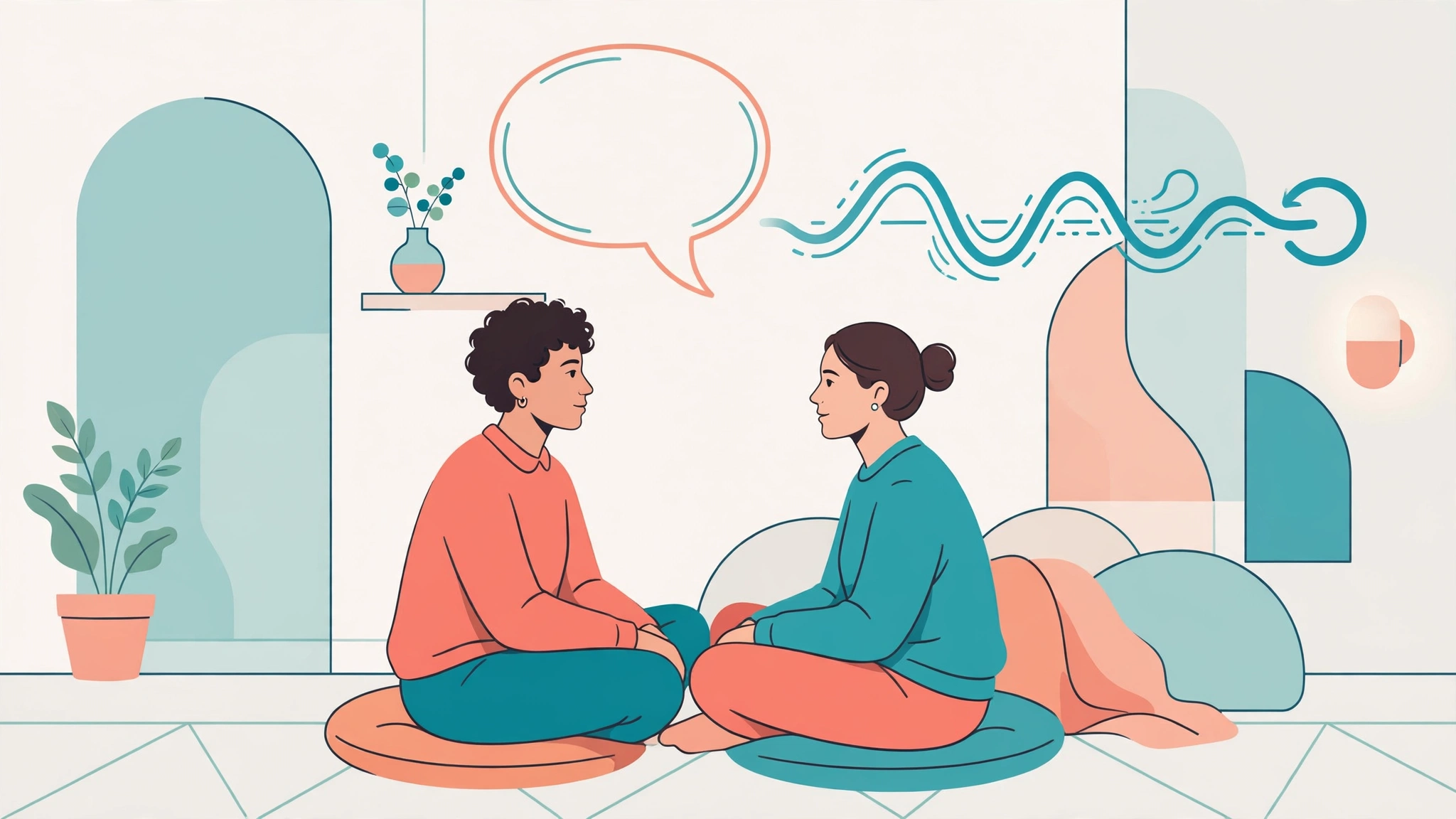 Couple talking and relaxing together as part of learning how to make sex last longer