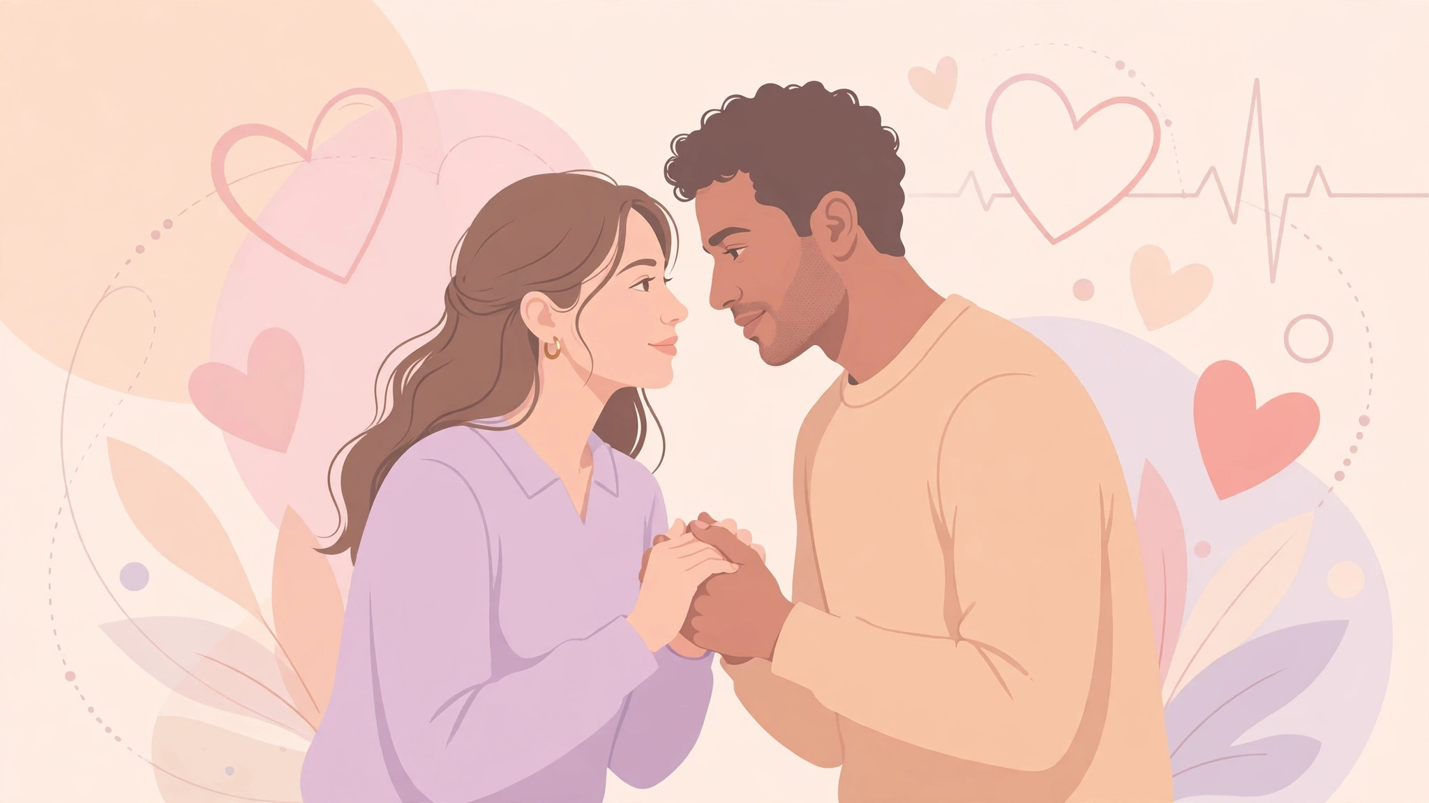 Loving couple holding hands — partner support in women's sexual health and intimacy