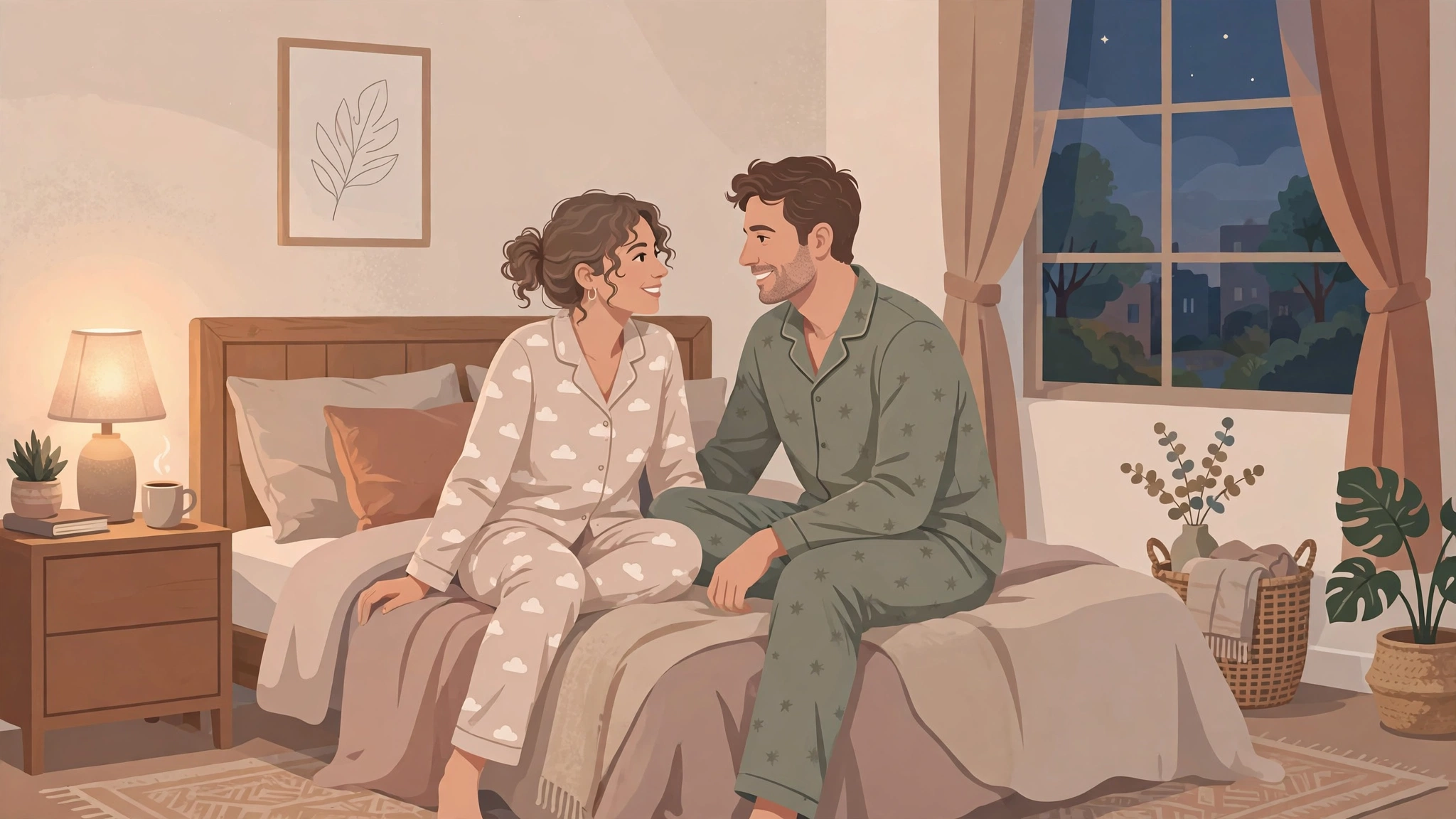 Couple reconnecting emotionally during hysterectomy recovery timeline