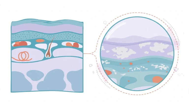 Illustration explaining lichen sclerosus treatment and vulvar skin care