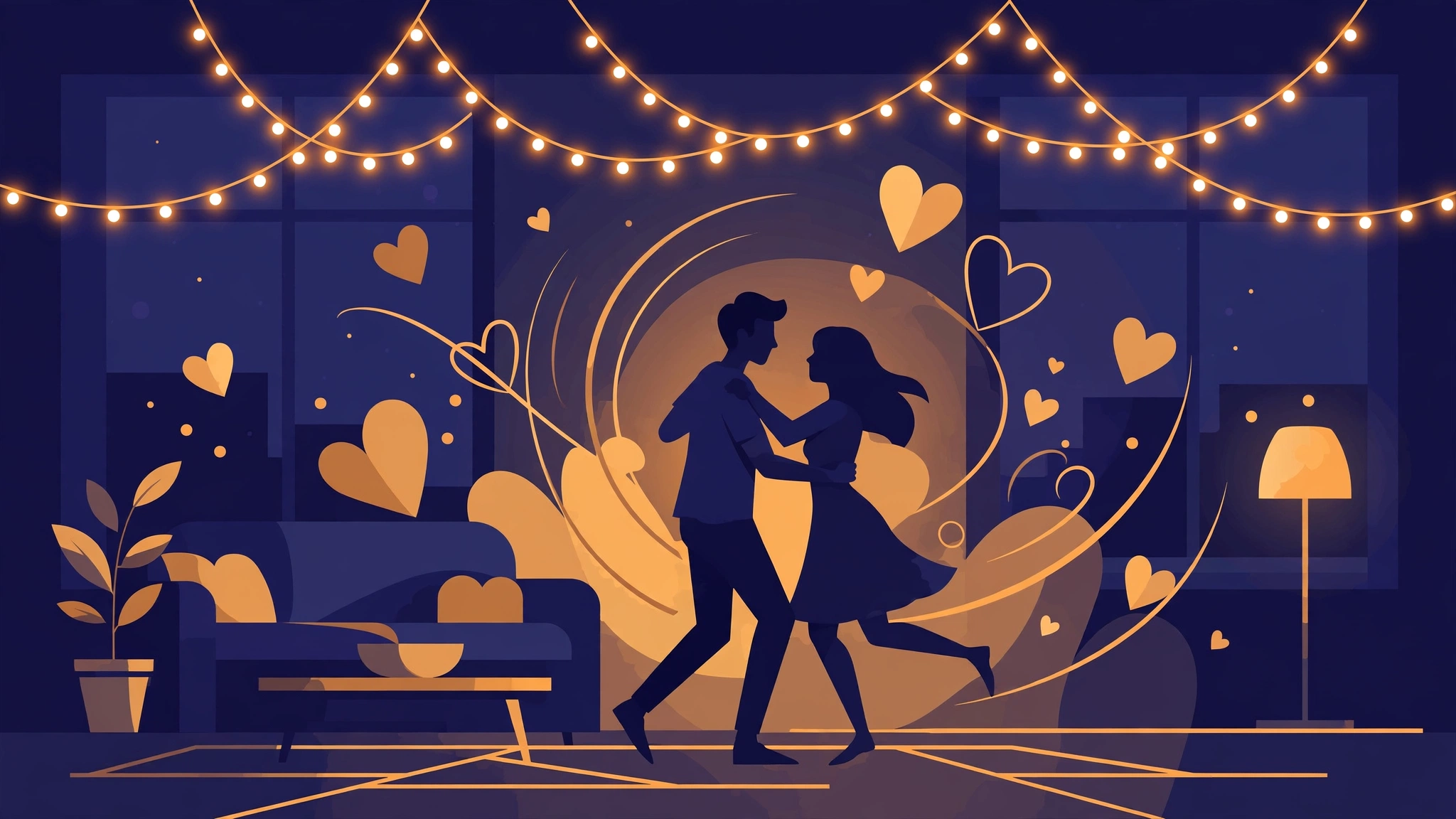 Couple dancing close, showing physical intimacy through quality time and touch