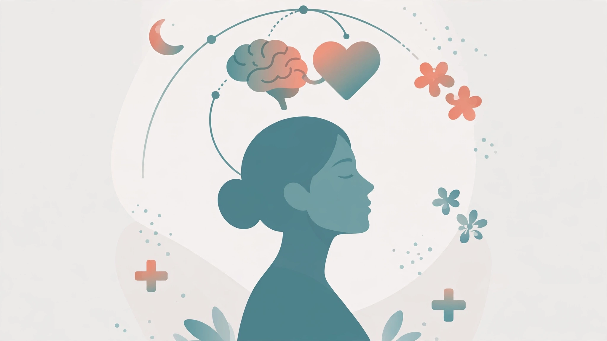 Medical illustration about low libido in women showing the mind-body connection behind female sexual desire