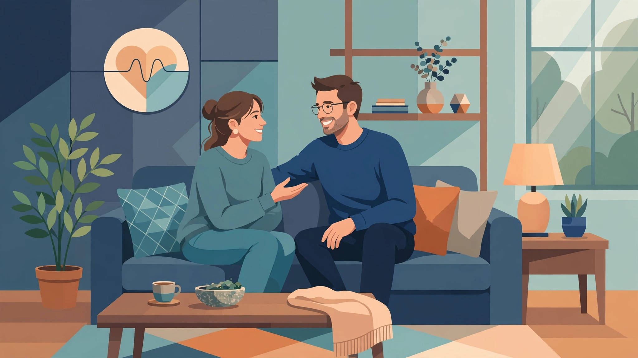 Couple talking openly about low libido men causes and recovery