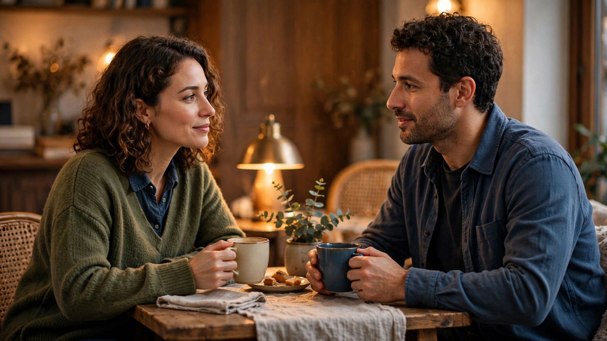 Couple having an open conversation about birth control and family planning
