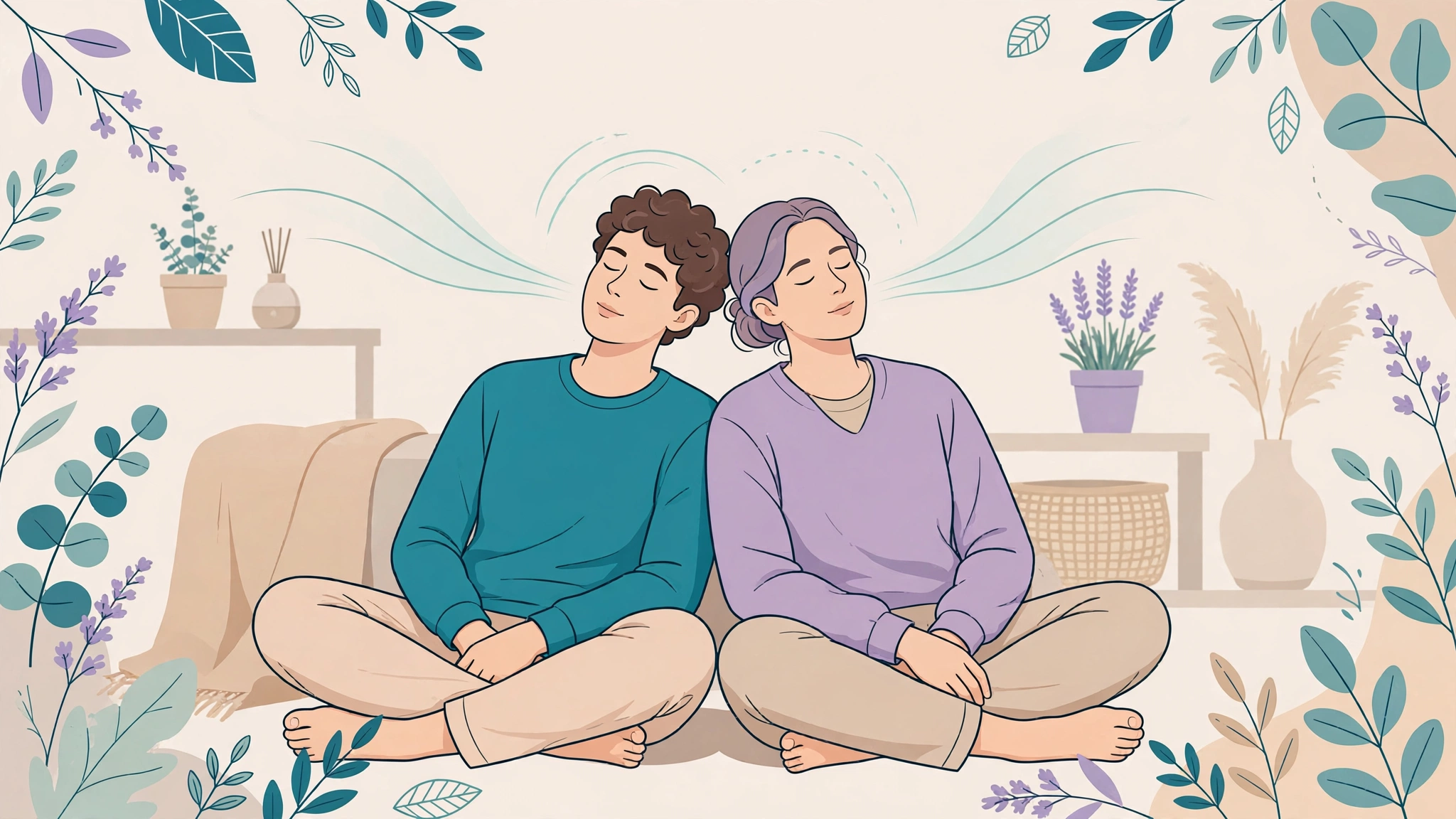 Couple practicing mindfulness and intimacy exercises through shared presence