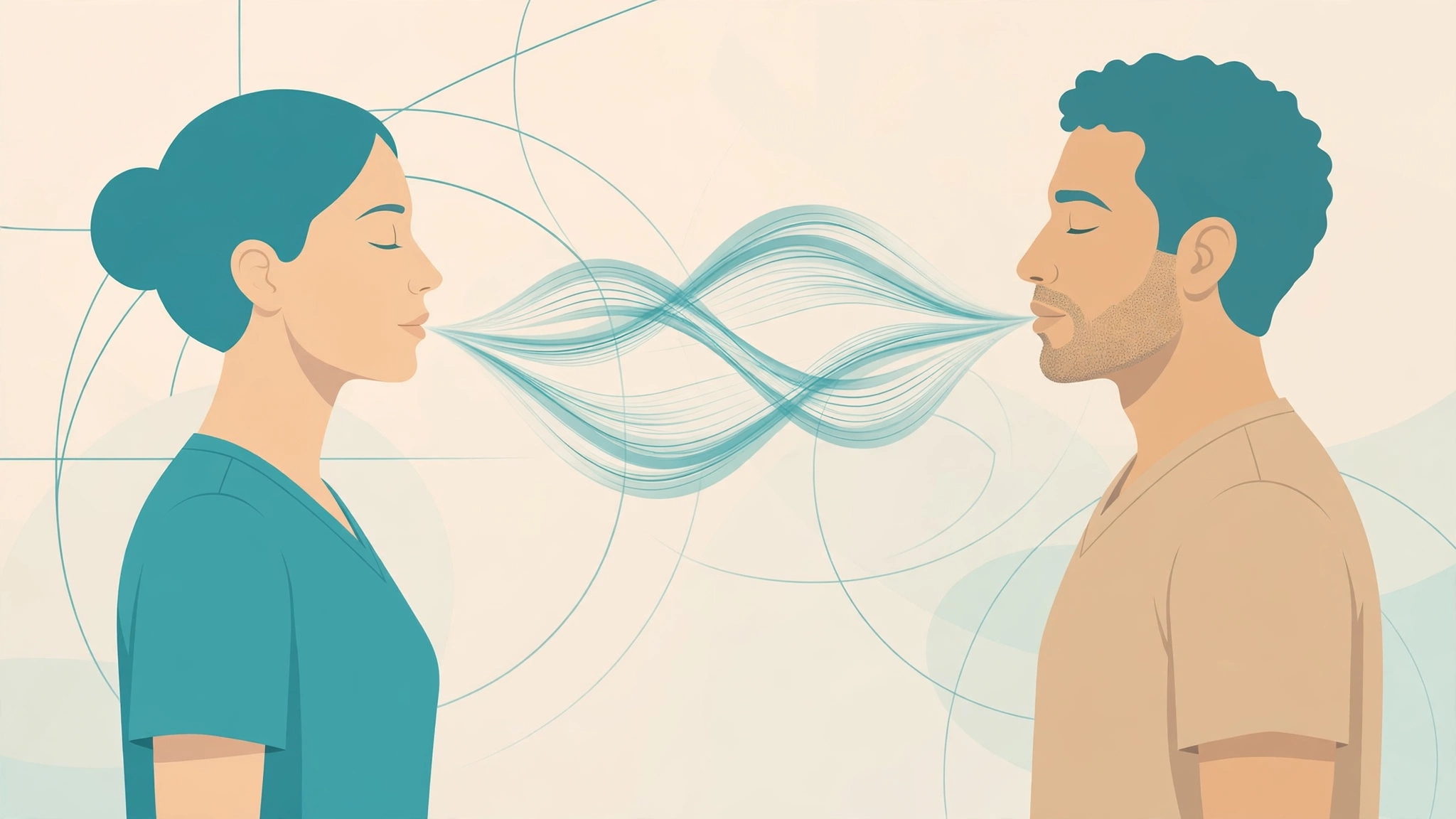 Synchronized mindful breathing exercise to deepen mindfulness and intimacy