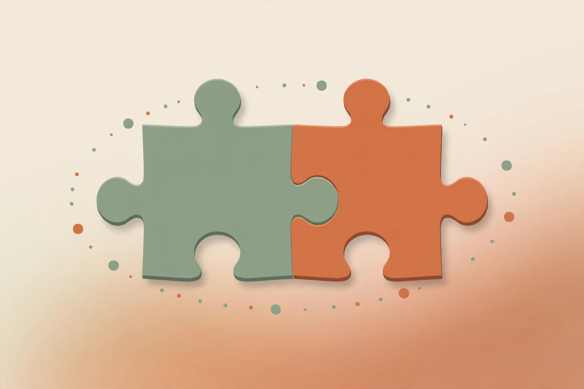 Illustration of two interlocking puzzle pieces, symbolizing compatible conflict styles in a partnership