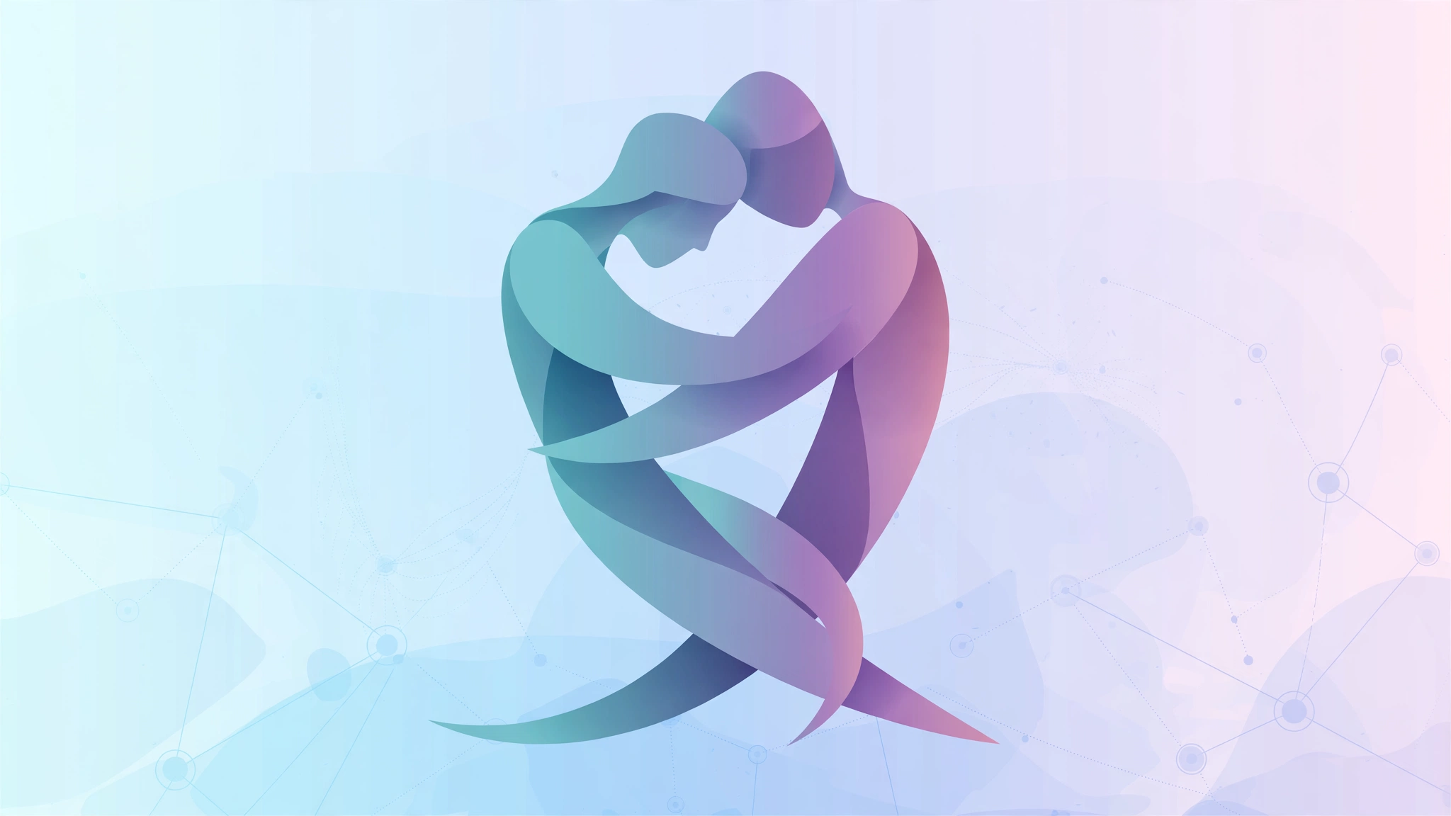 Abstract illustration of an embracing couple symbolizing the emotional connection of missionary position variations