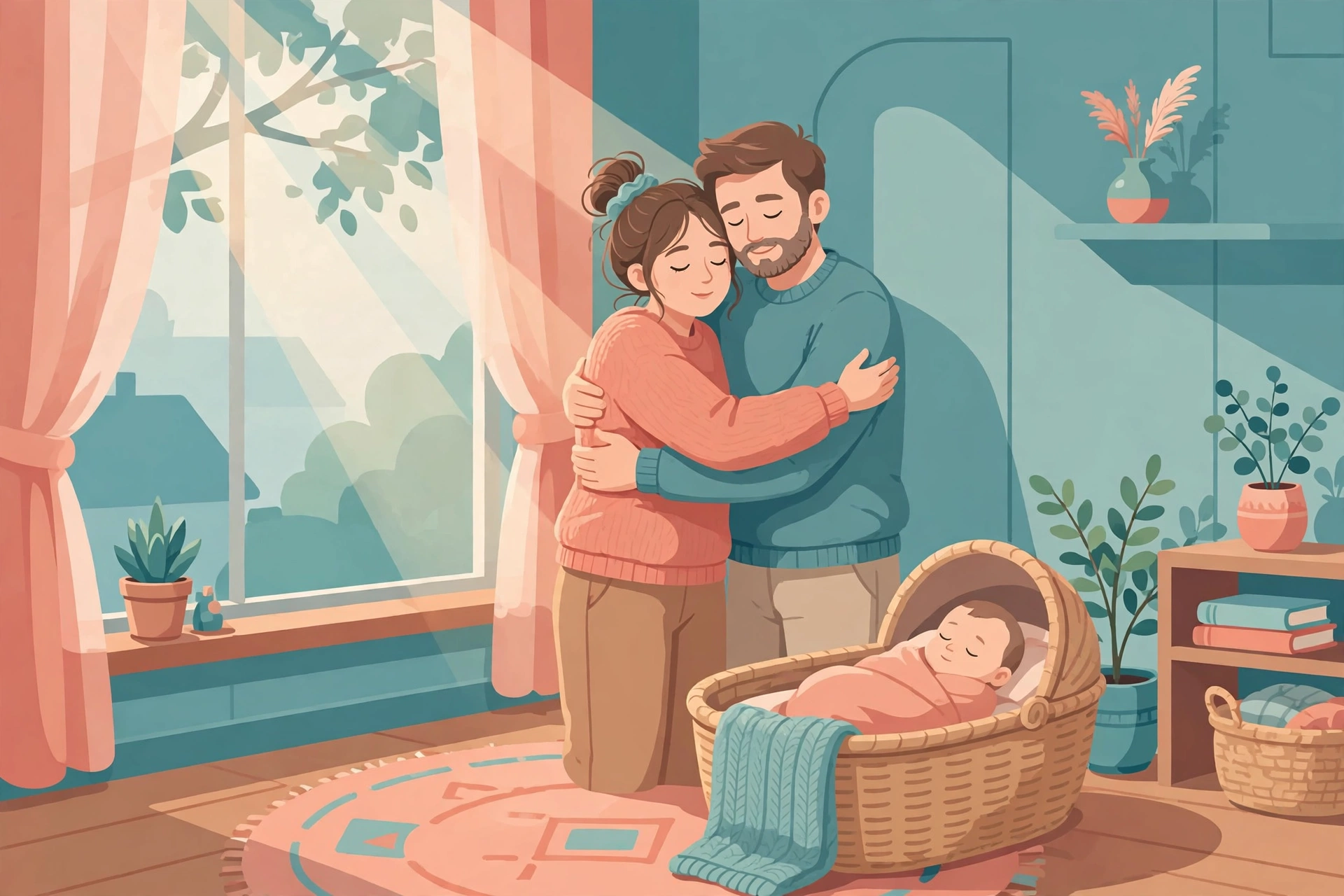 Couple reconnecting emotionally while recovering from new dads low sex drive