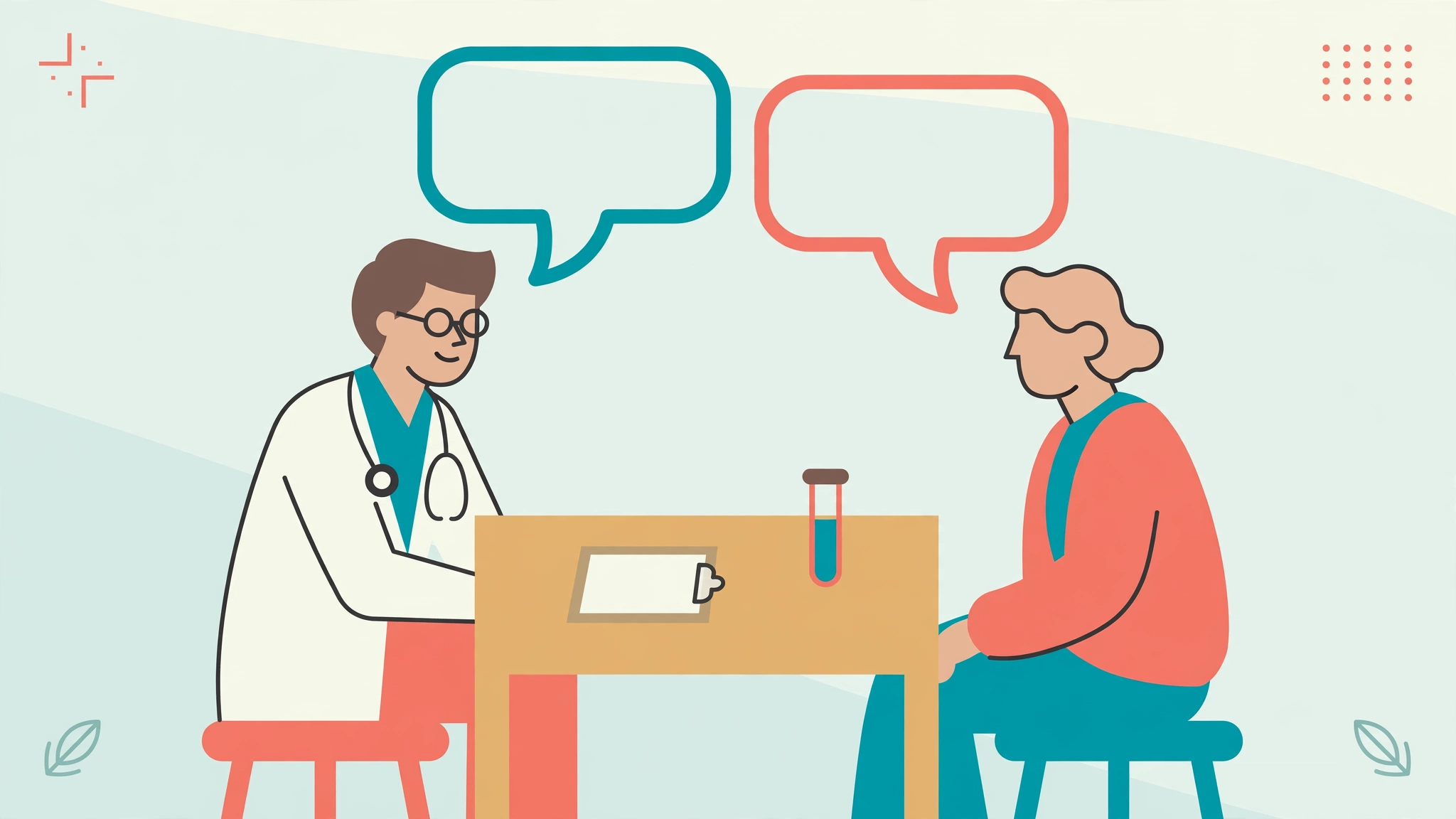 Doctor discussing herpes testing and treatment options with a patient during a consultation
