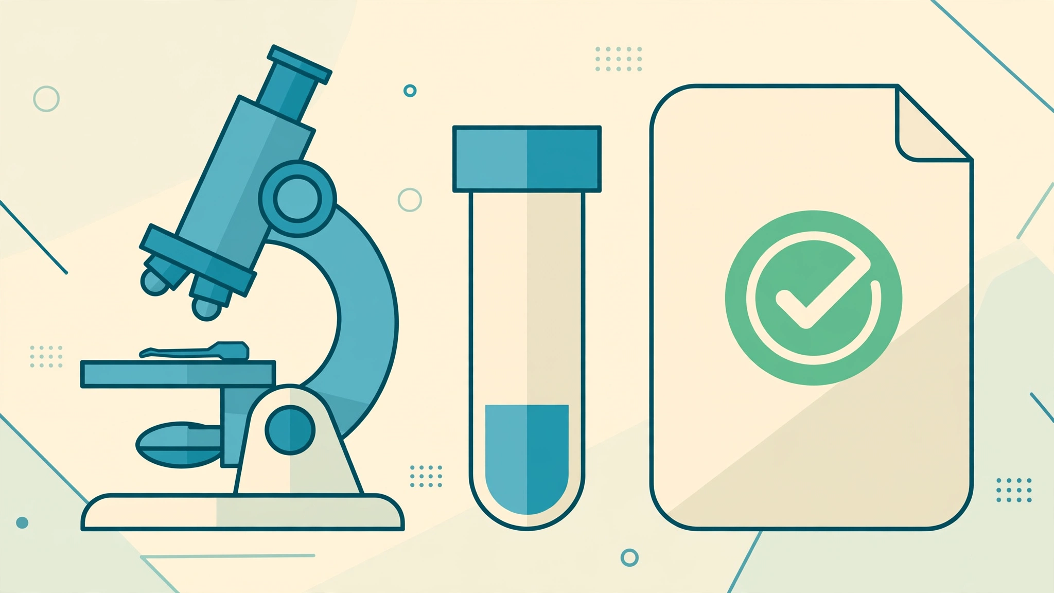 Medical lab illustration showing cervical cell sample analysis for this pap smear guide