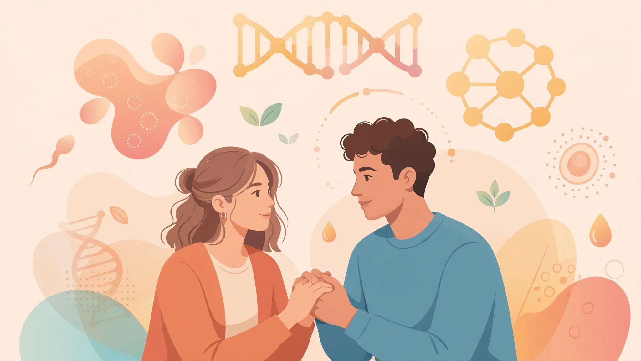 Couple holding hands in a supportive pose, showing how PCOS and sexual health affect partners together
