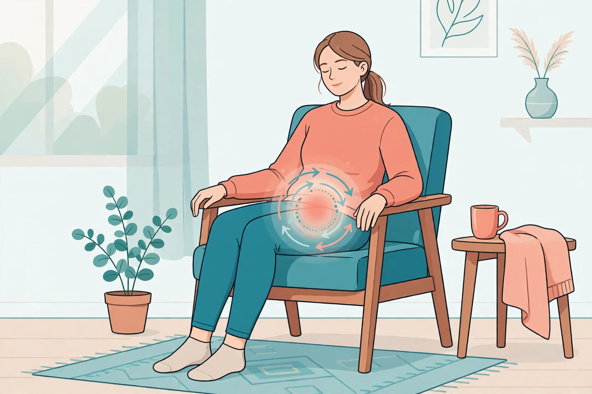 Woman practicing pelvic floor exercises benefits routine at home