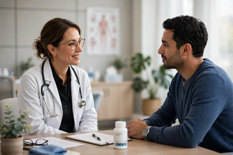 Doctor consulting a patient about this PrEP side effects guide — common symptoms, risks, and monitoring