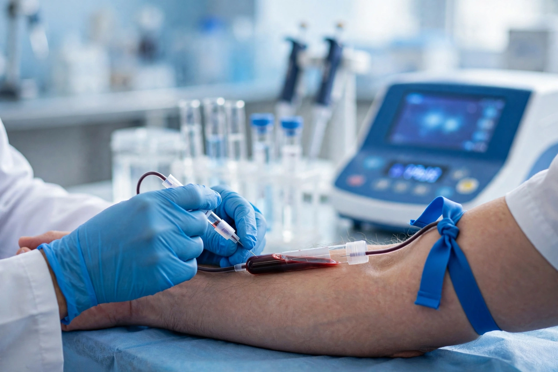 Clinical laboratory blood draw for routine kidney function monitoring during PrEP treatment