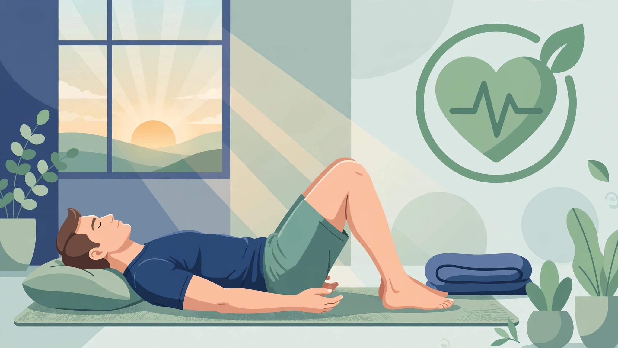 Man doing pelvic floor exercises at home during prostate cancer recovery