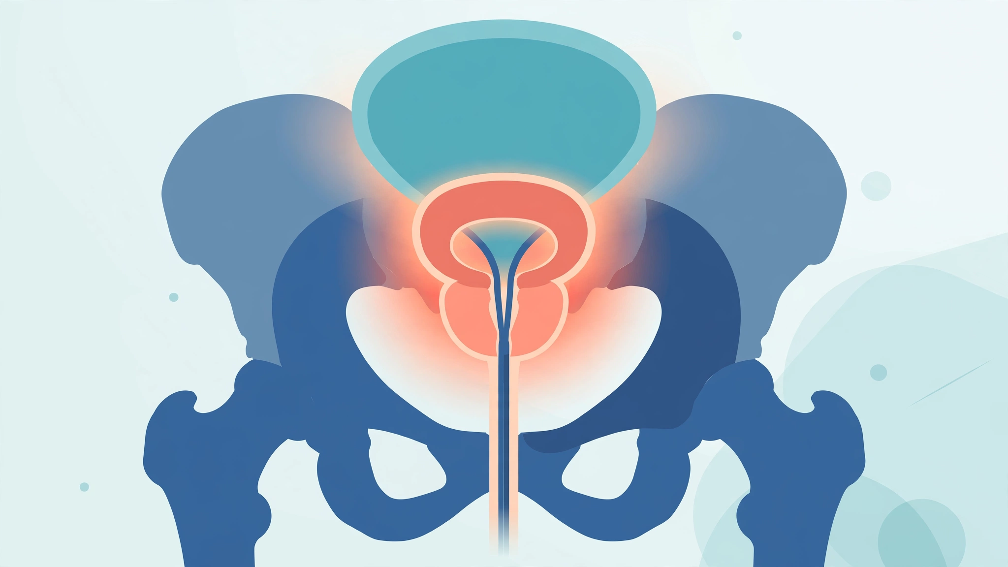 Illustration of an inflamed prostate gland for a prostatitis symptoms treatment guide