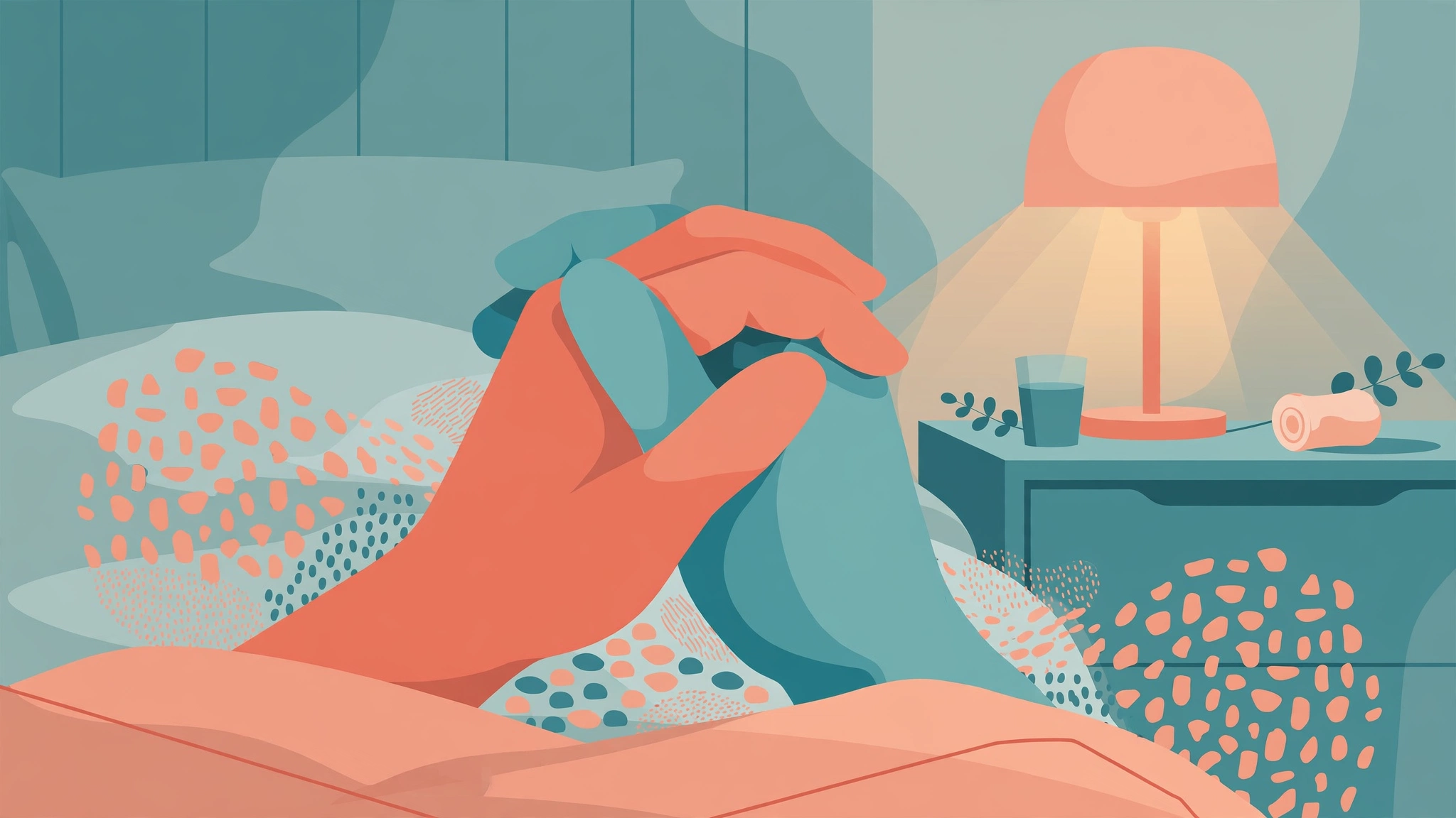 Psoriasis intimacy sex life guide showing a couple holding hands during a supportive conversation about body image