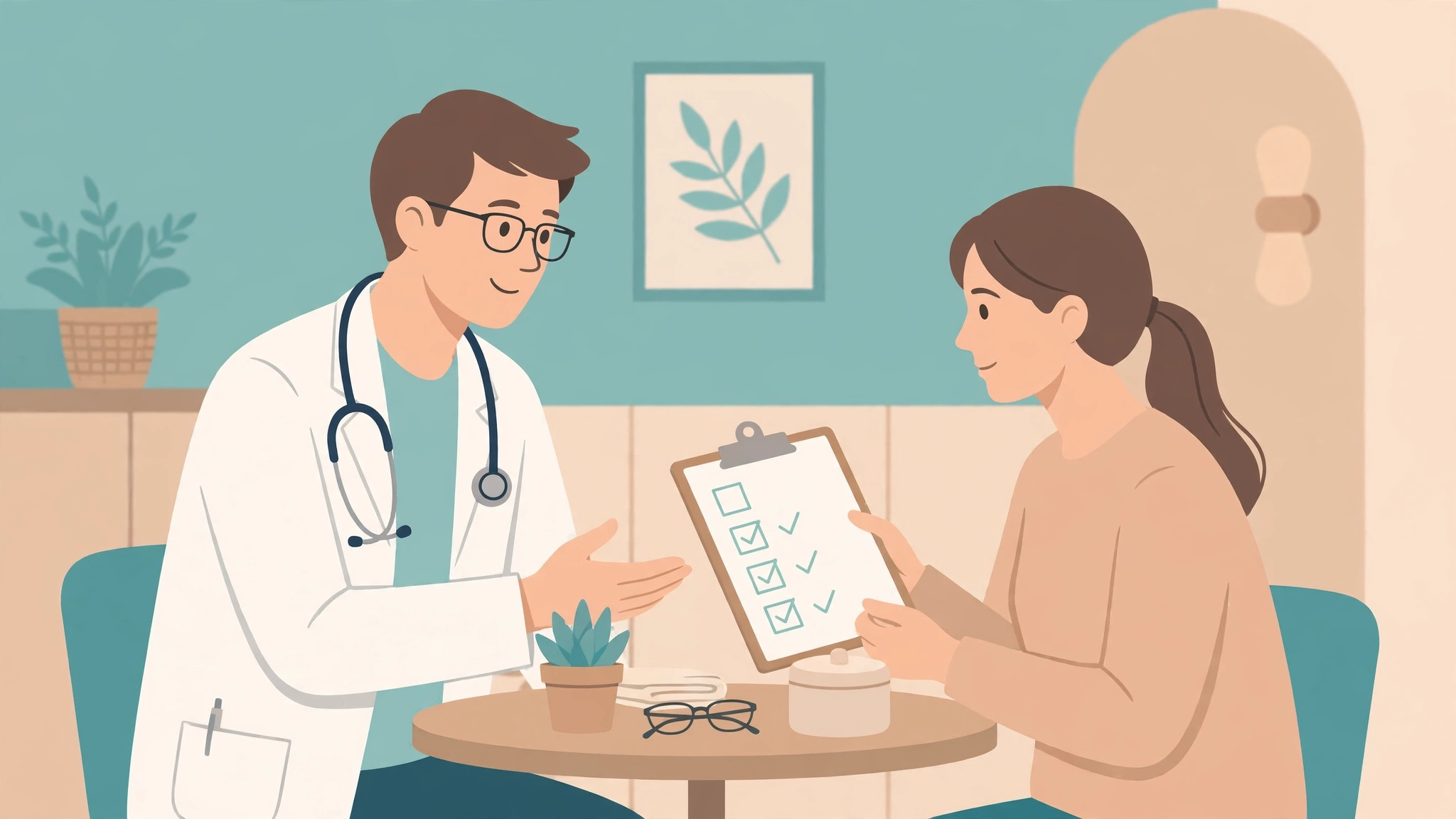 Doctor consulting with a patient about a prevention plan for recurrent yeast infections
