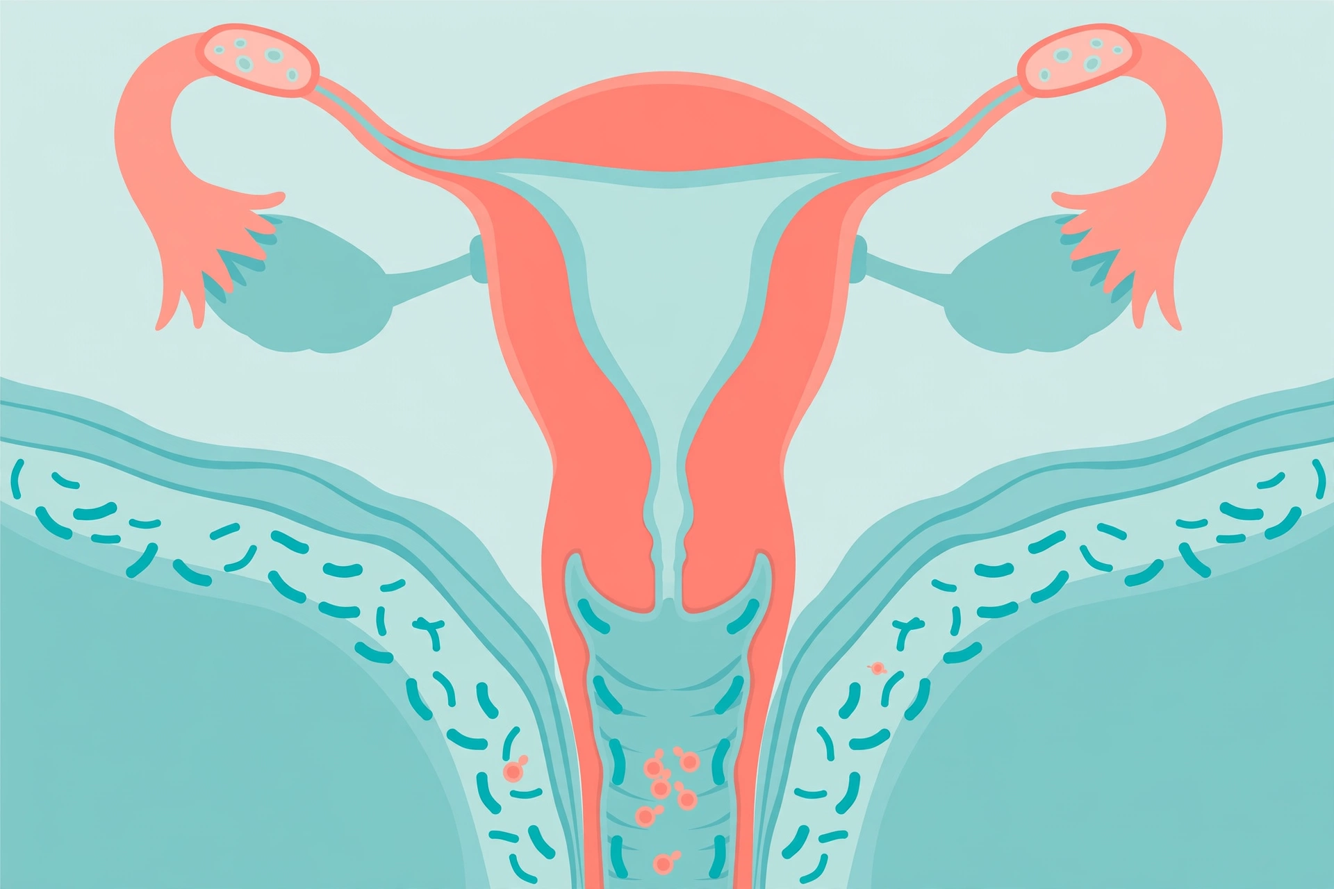 Recurrent yeast infections causes illustrated: a balanced vaginal microbiome with protective bacteria and Candida yeast