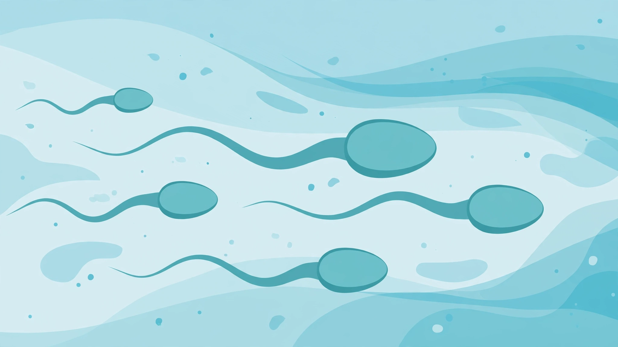 sperm motility and morphology illustration showing healthy swimming sperm cells